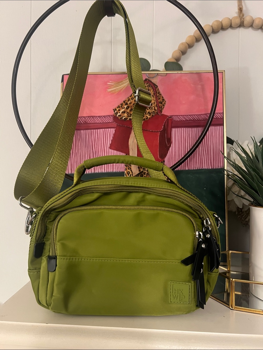IHKWIP Olive Green Crossbody Shoulder Bag